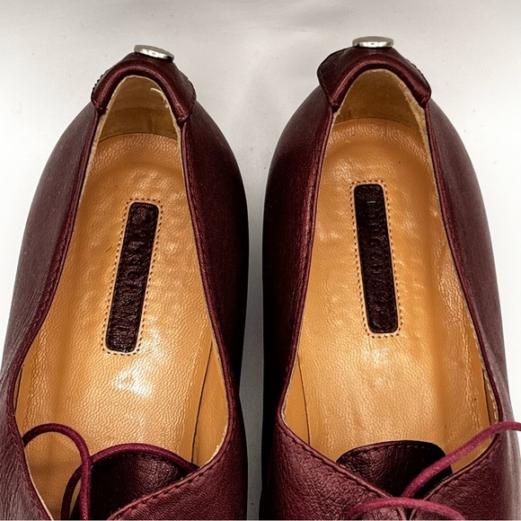 BURGUNDY LONGCHAMP LEATHER LOAFERS - Picture 4 of 14